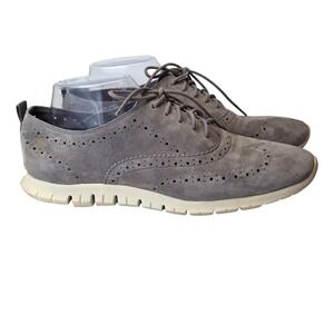 Cole Haan Zerogrand Women's Shoes Size 10 B Gray Suede Wing Oxford Sneakers